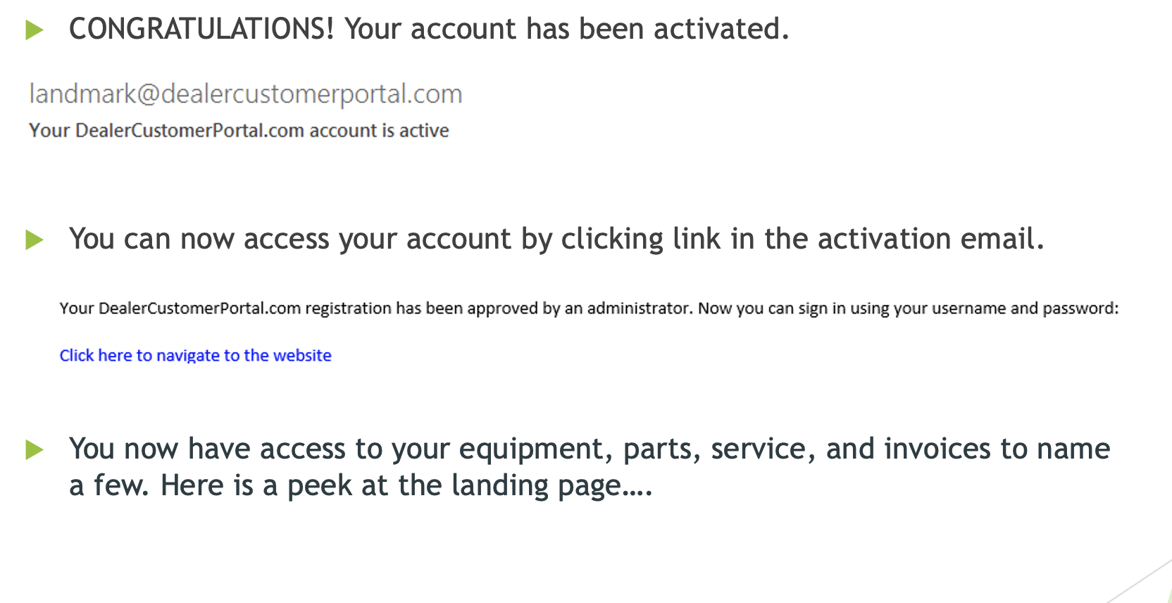 signup complete message
