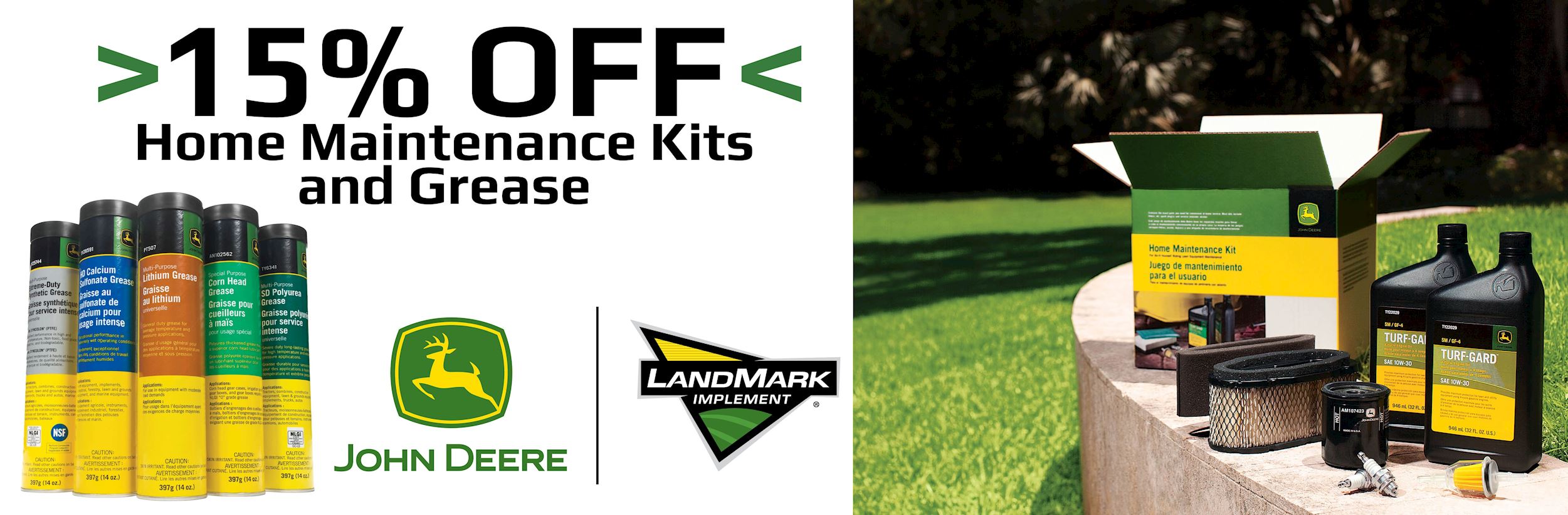 15% off Home Maintenance Kits and Grease